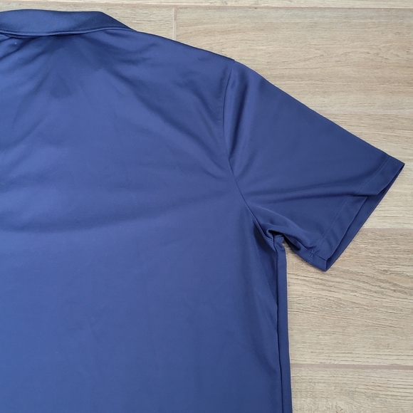Nike Dri Fit Navy Blue Short Sleeve Polyester Golf Polo Mens Large - Picture 16 of 16